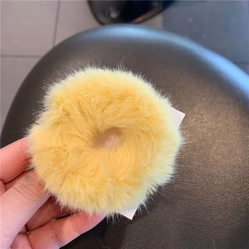 Plush Hair Ring Large Intestine Ring Candy Color Hair Rope