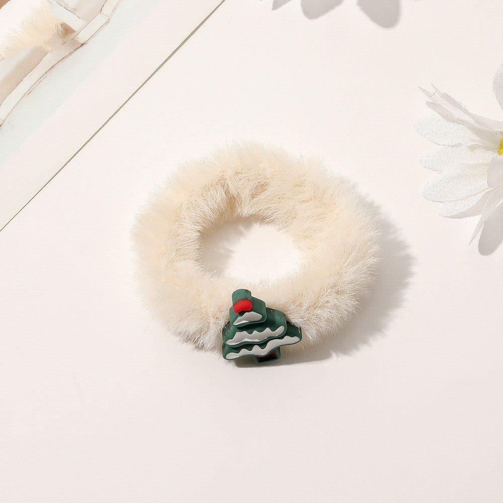 Cute Rabbit Furry Hair Ring Festive Atmosphere