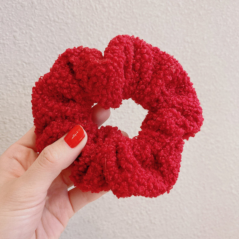 Korean new candy color high elastic cashmere hair ring