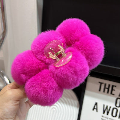 PINRex Rabbit Hair Ball Clip Large Hairpin Headwear