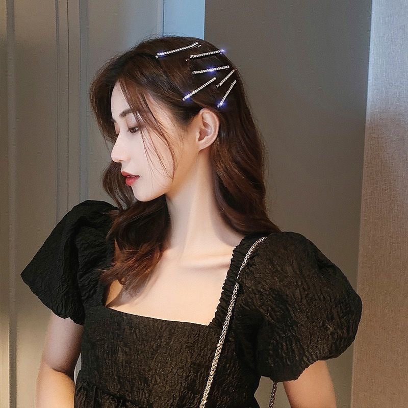Popular Best Rhinestone Hair Clip Bar Shaped Clip BB Clips