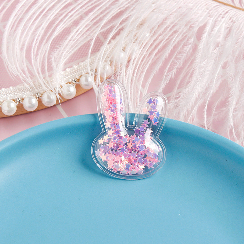 Transparent PVC Paillette Quicksand Small Fruit Diy Handmade Hair Ring Hair Rope Barrettes Hair Accessories