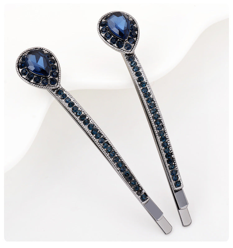 Water Drop Diamond Hair Accessories Simple Temperament Pure Color Barrettes