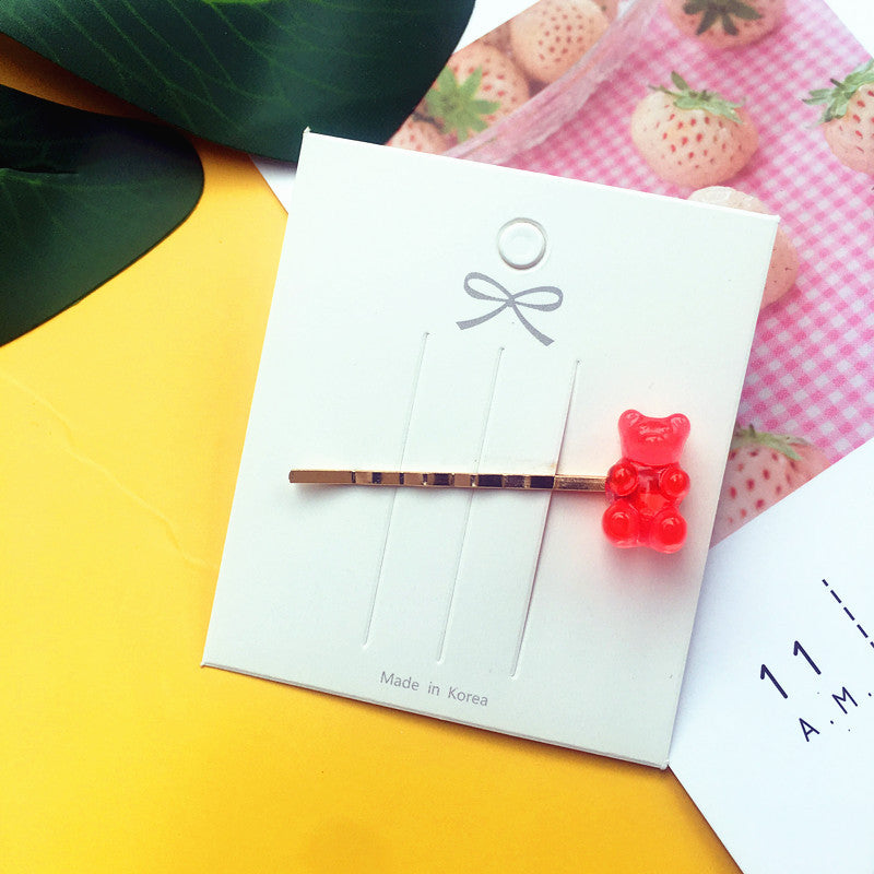 Acrylic Jelly Bear Candy Color Hair Clip