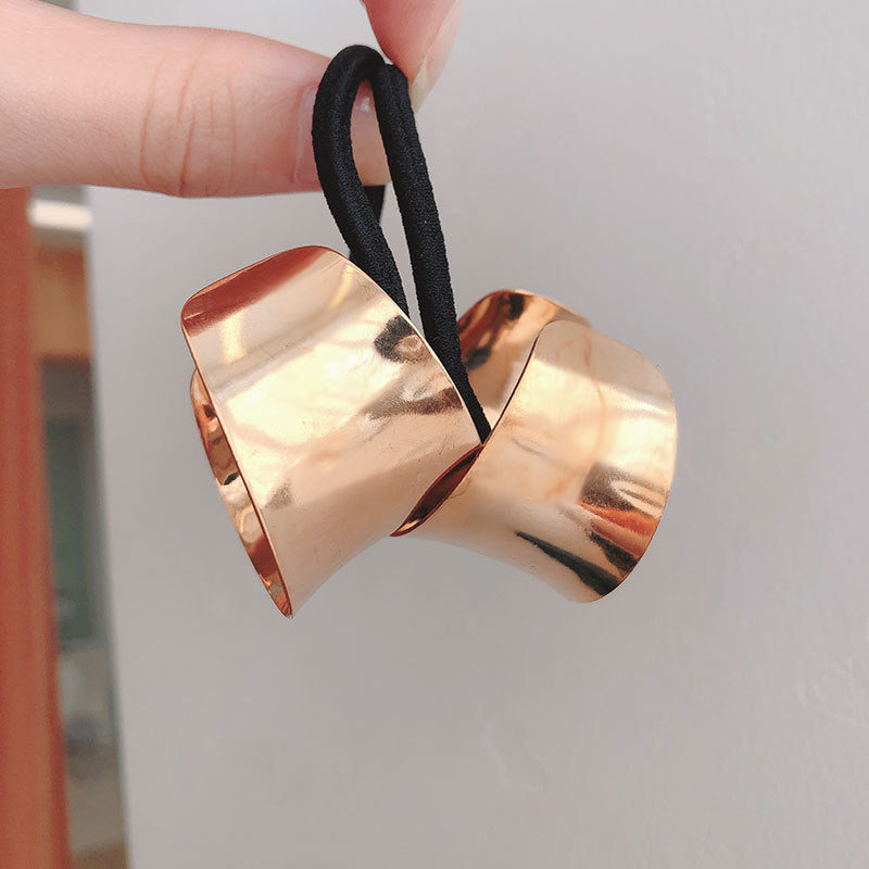 Elegant Metal Horse Tail Buckle Hair Ring Female Headwear Hair Ring