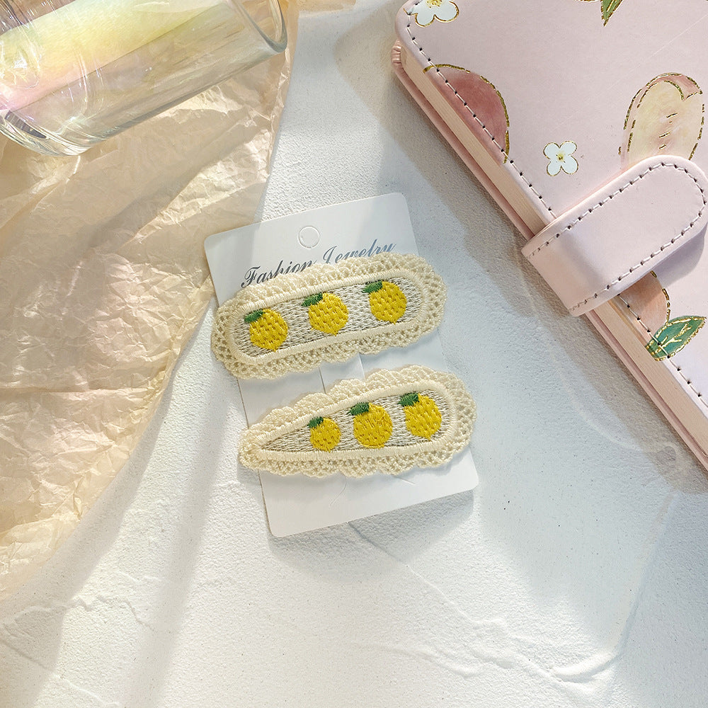Children's Barrettes Fabric Korean Fruit Knitting
