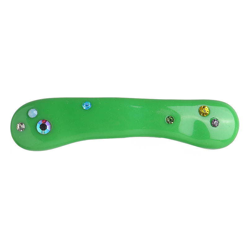 Women's Candy Color Resin Diamond Drop Oil Barrettes