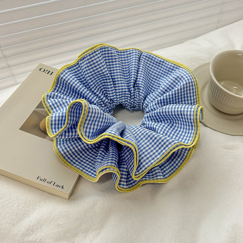 Women's Mori Style Floral Plaid Hair Ring Headdress