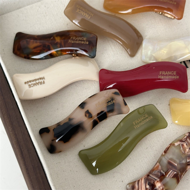 Simple Wave Barrettes Acetic Acid Side Clip Duckbill Hair Accessories