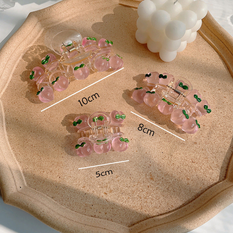 Transparent Peach Soft Girl Sweet Hair Shark Clip