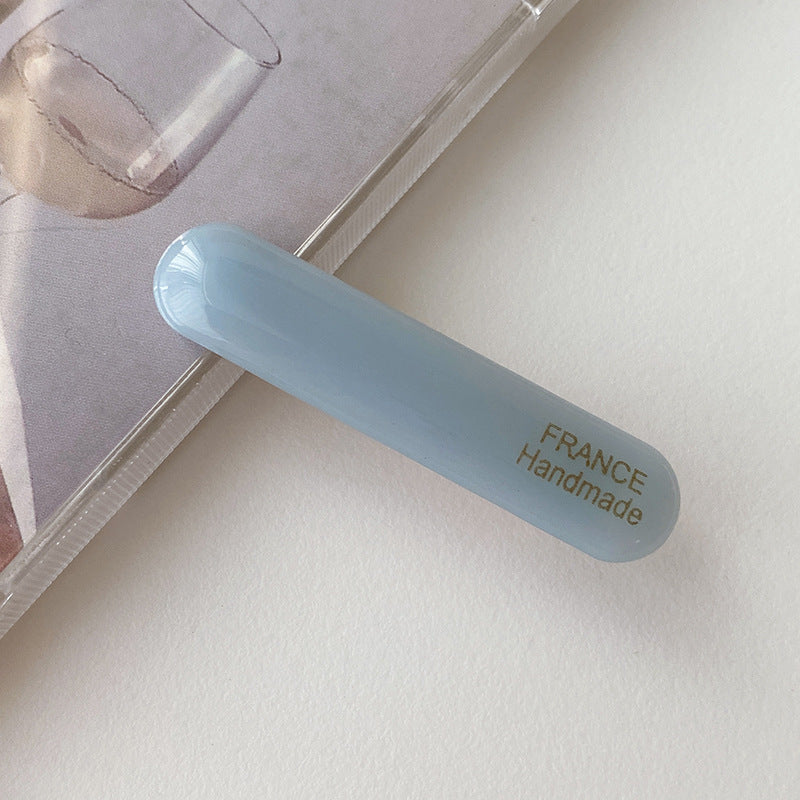 Female Color Oval Acetate Hair Clip Bar Shaped Clip