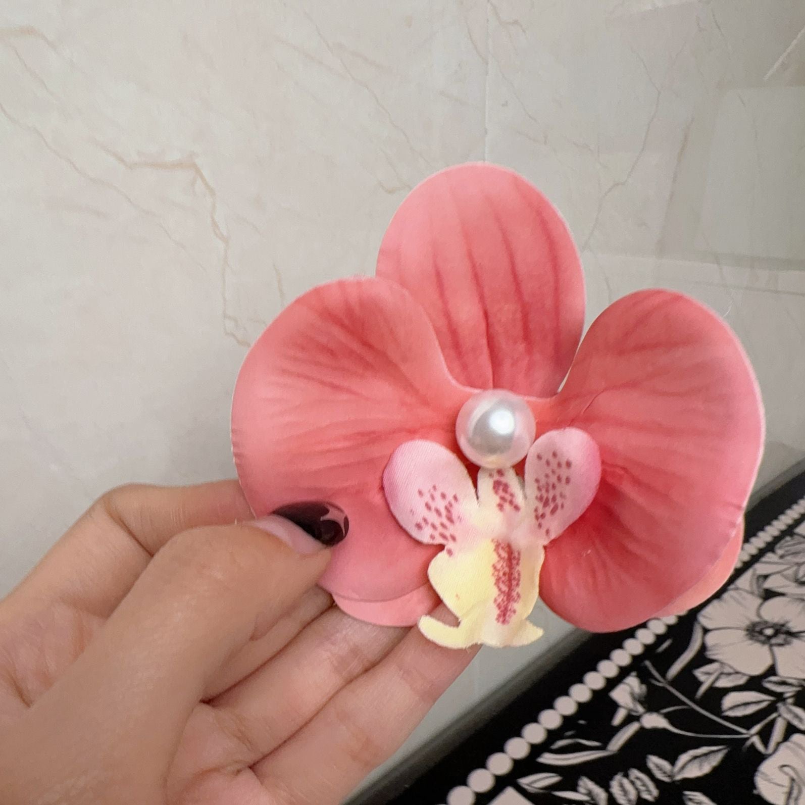 Korean Sweet Romantic Purple Phalaenopsis Flower Hairpin For Women Girls Trendy Hair Clip Claw 2024 New Barrettes Charm Headwear