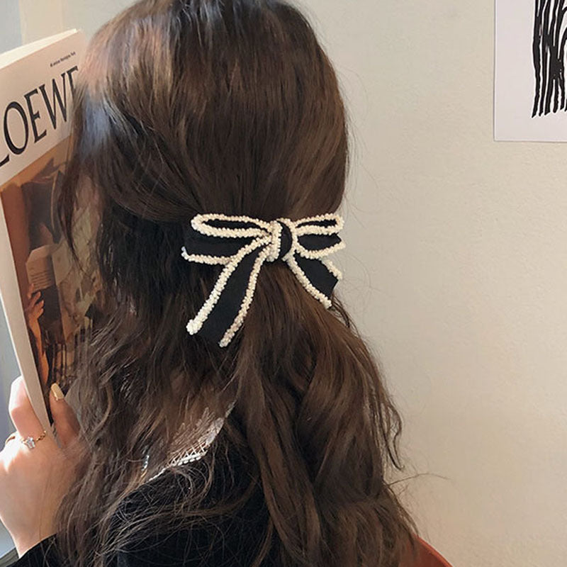 Best Super Nice White Edge Bow Headdress Ornament