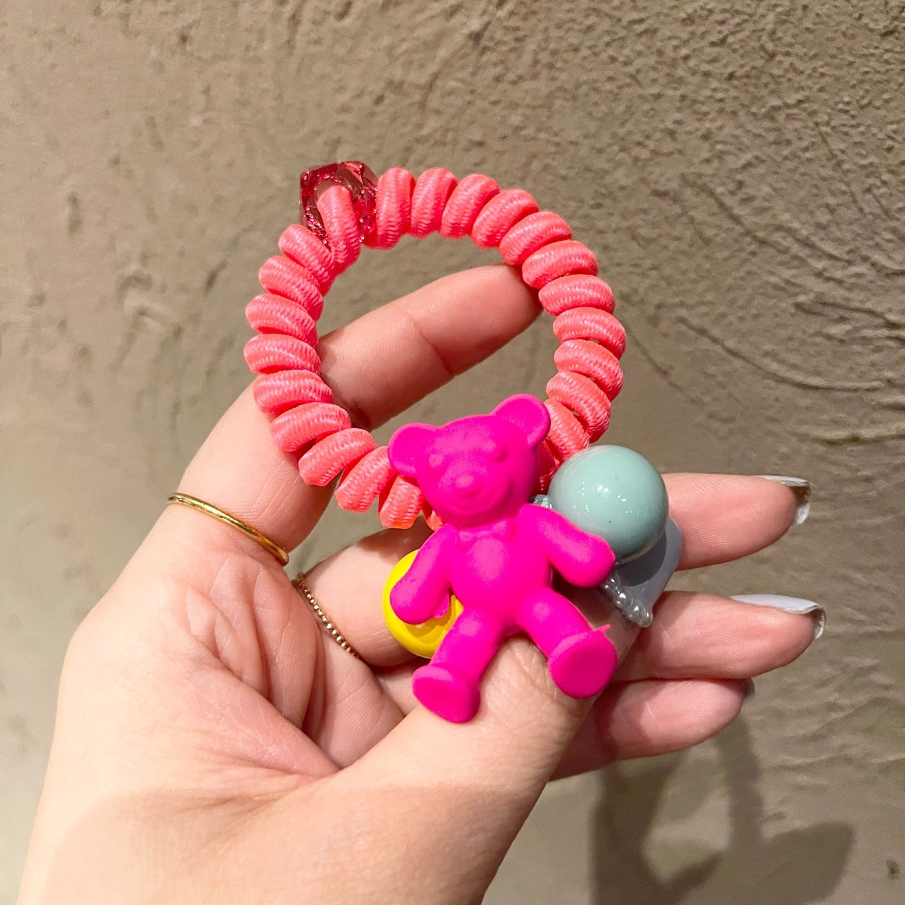 Bear Hair Ring Cute Girl Ponytail Ball Head Rope Rubber Band Girl