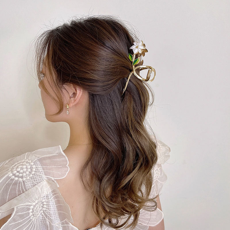 Best Super Fairy High-end Gardenia Flower Clip Exquisite Hair Clip