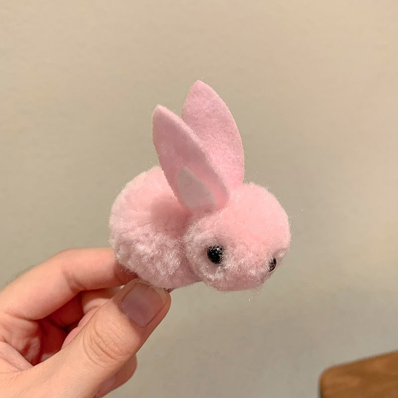 Cute Bunny Three-dimensional Barrettes Children's Plush Clip