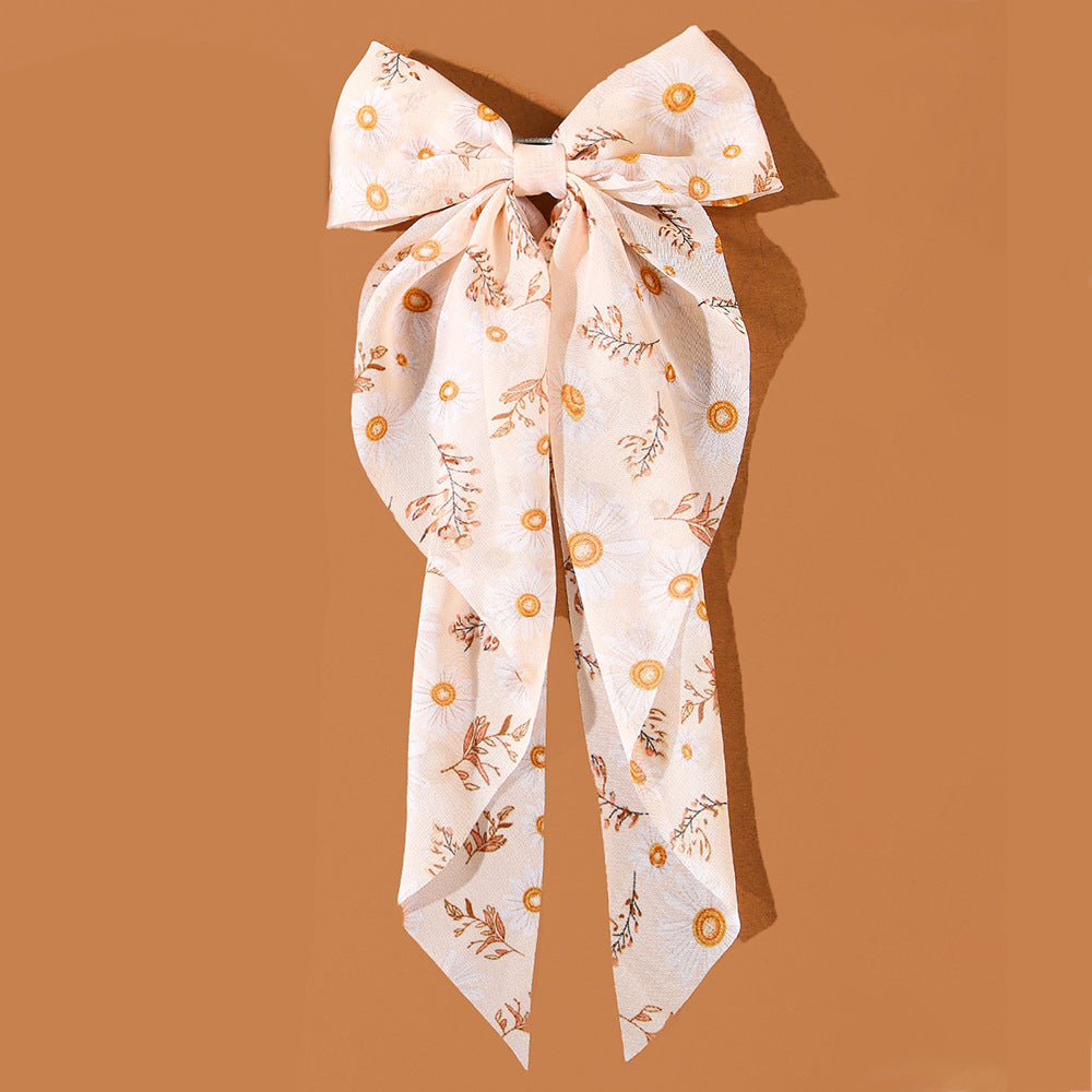 French Chiffon Bow Ribbon Hair Clip