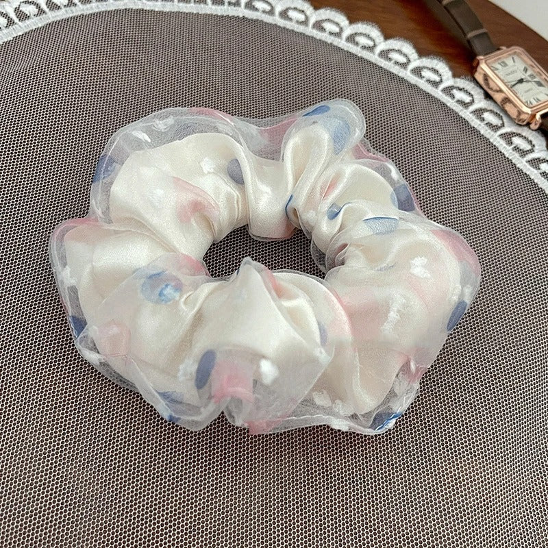 Mesh Large Intestine Hair Ring Leather Cover Hair Rope