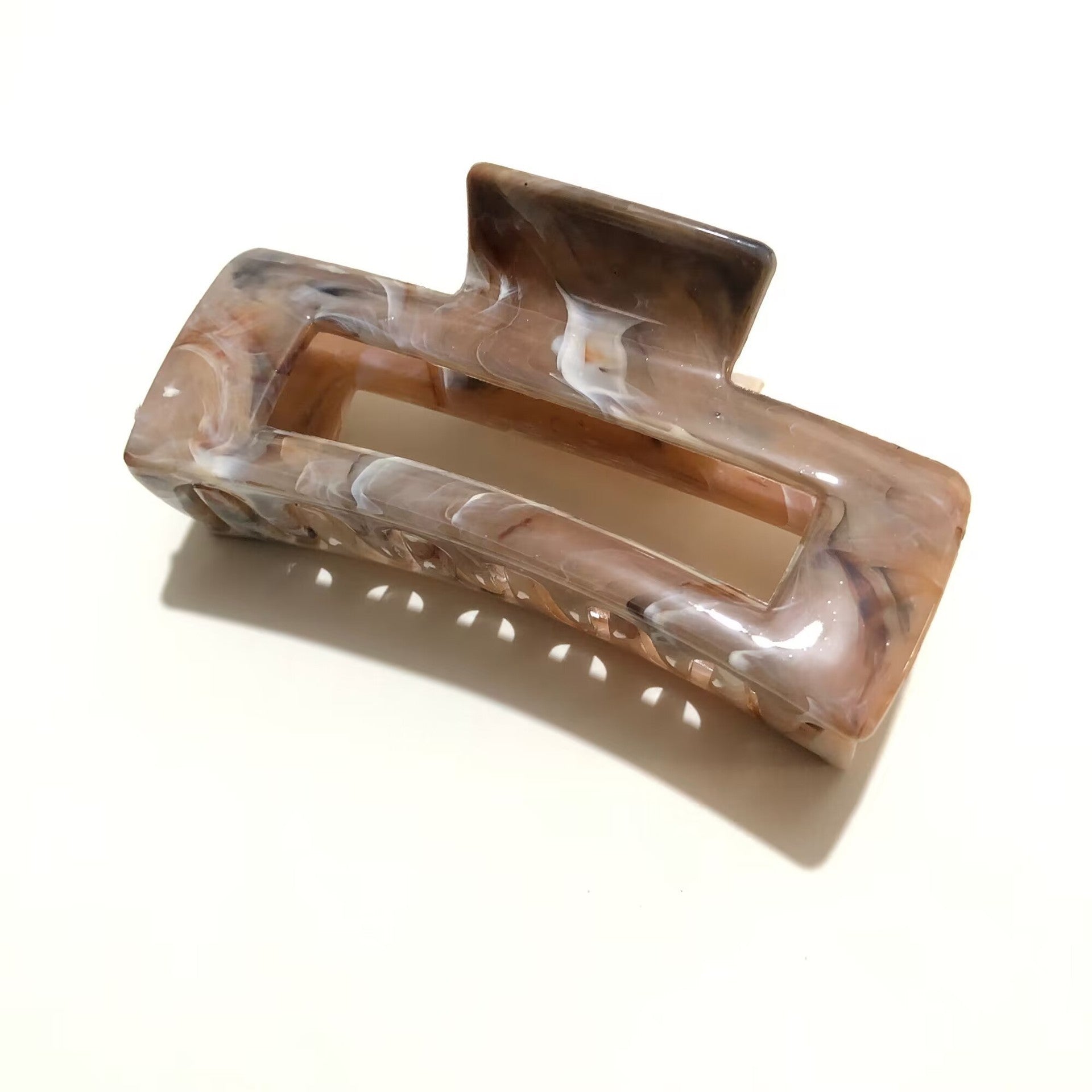 Women's Summer Marble Color Rectangular Barrettes