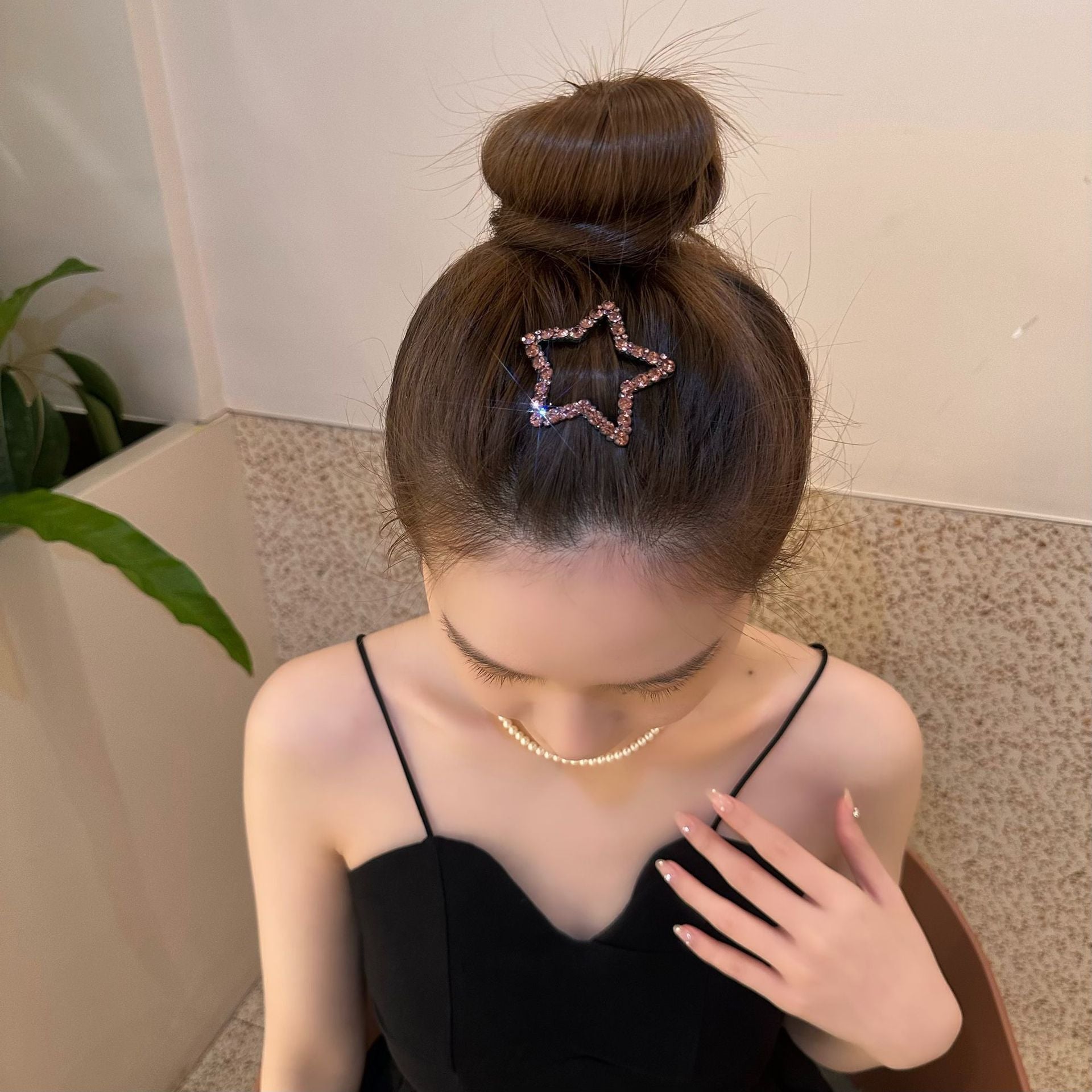 Rhinestone Clouds Of Stars Back Head Hollow Out Broken Hair Bb Forehead Side Bang Clip