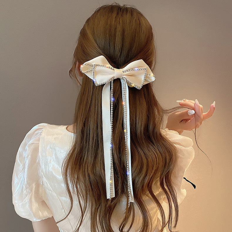 Best Bow Rhinestone Headband Tassel Hair Clip