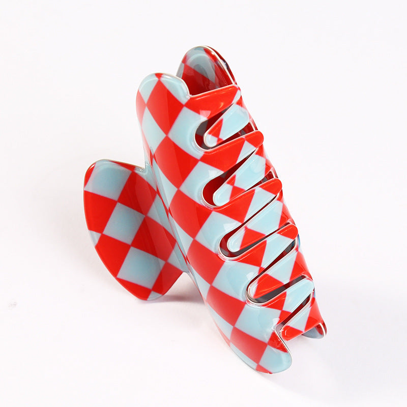 Women's Simple Acetate Checkerboard Hair Clip