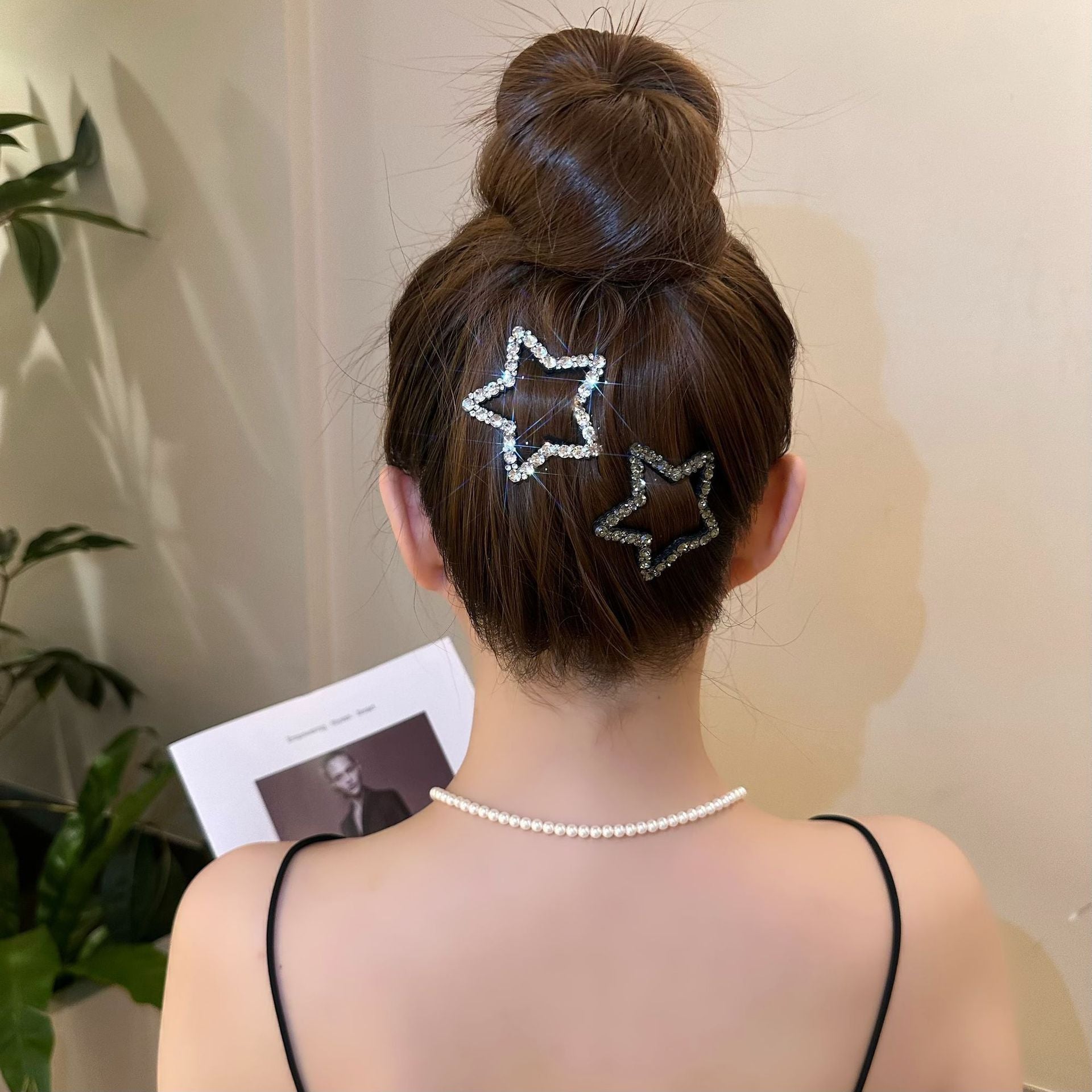 Rhinestone Clouds Of Stars Back Head Hollow Out Broken Hair Bb Forehead Side Bang Clip