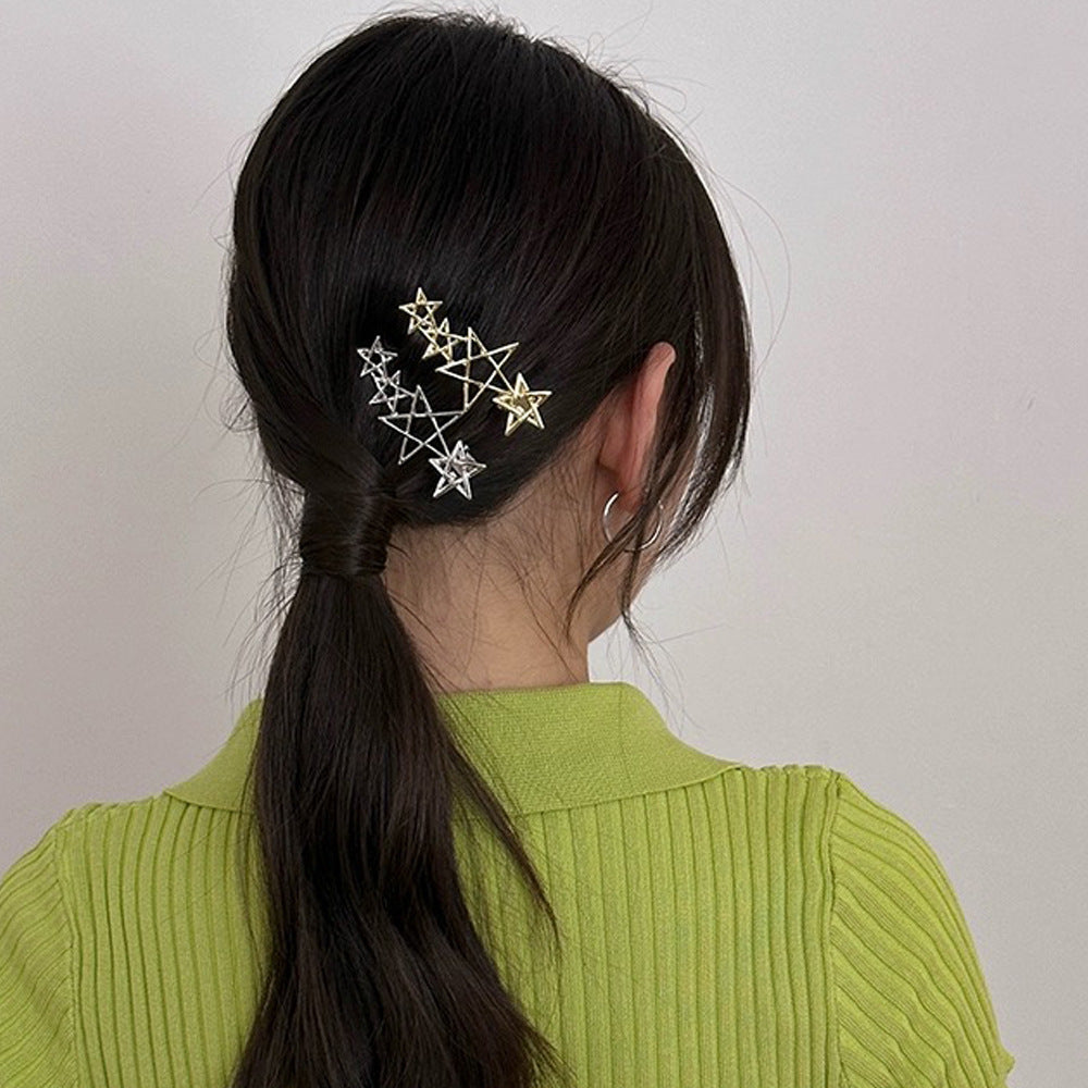 Metal Cold Barrettes Korean Style Piggy Side Clip Alloy Five-pointed Star