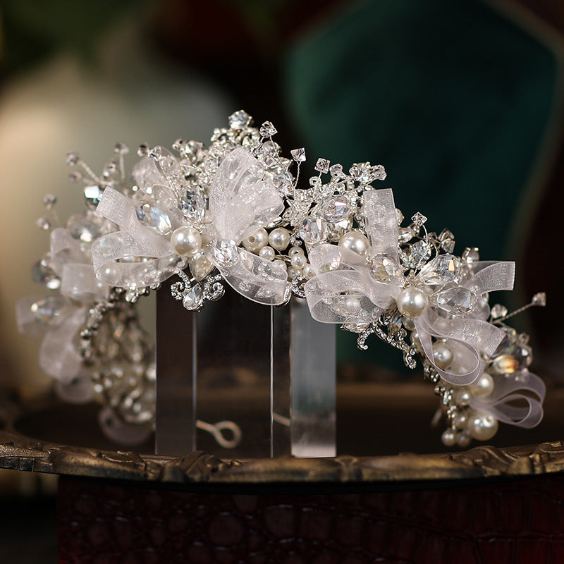 White Rose Bud Hair Hoop Ear Clip