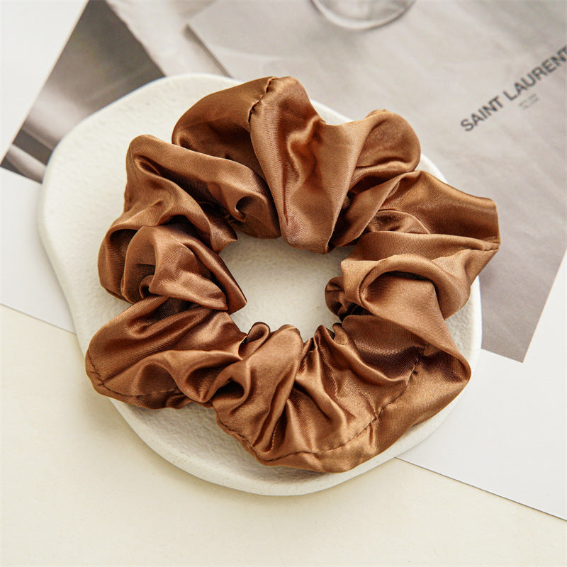 Pure Satin Fabric Large Intestine Hair Ring Women's Simple Rubber Band Hair Accessories