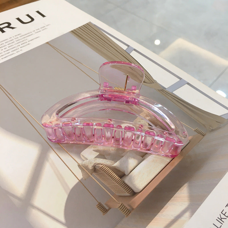 Women's Korean-style Jelly-colored Grip Semicircle Translucent Simple Hair Clip