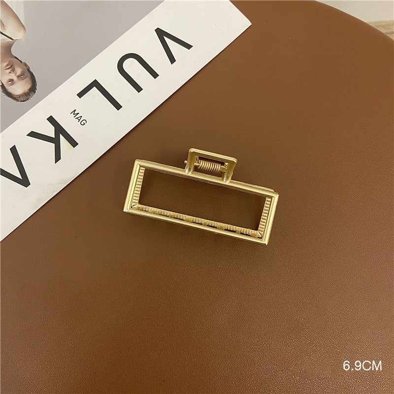 Large Metal Grab Clip Back Head Pan Hair Elegant Gold Headdress Female