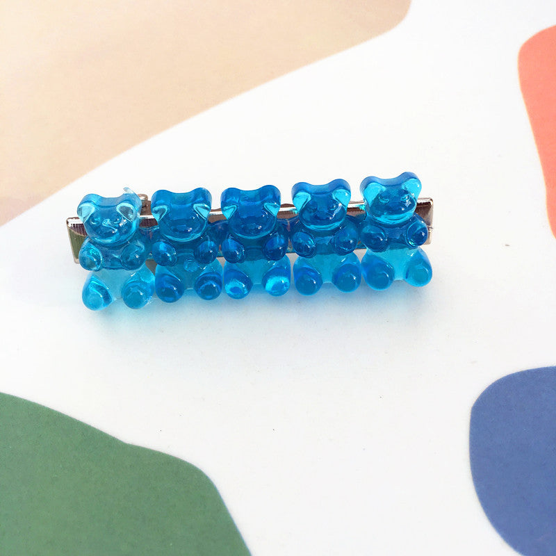 Candy Color Hair Clip Jelly Gummy Bear Hairpin Contrast Color Duckbill Clip Women