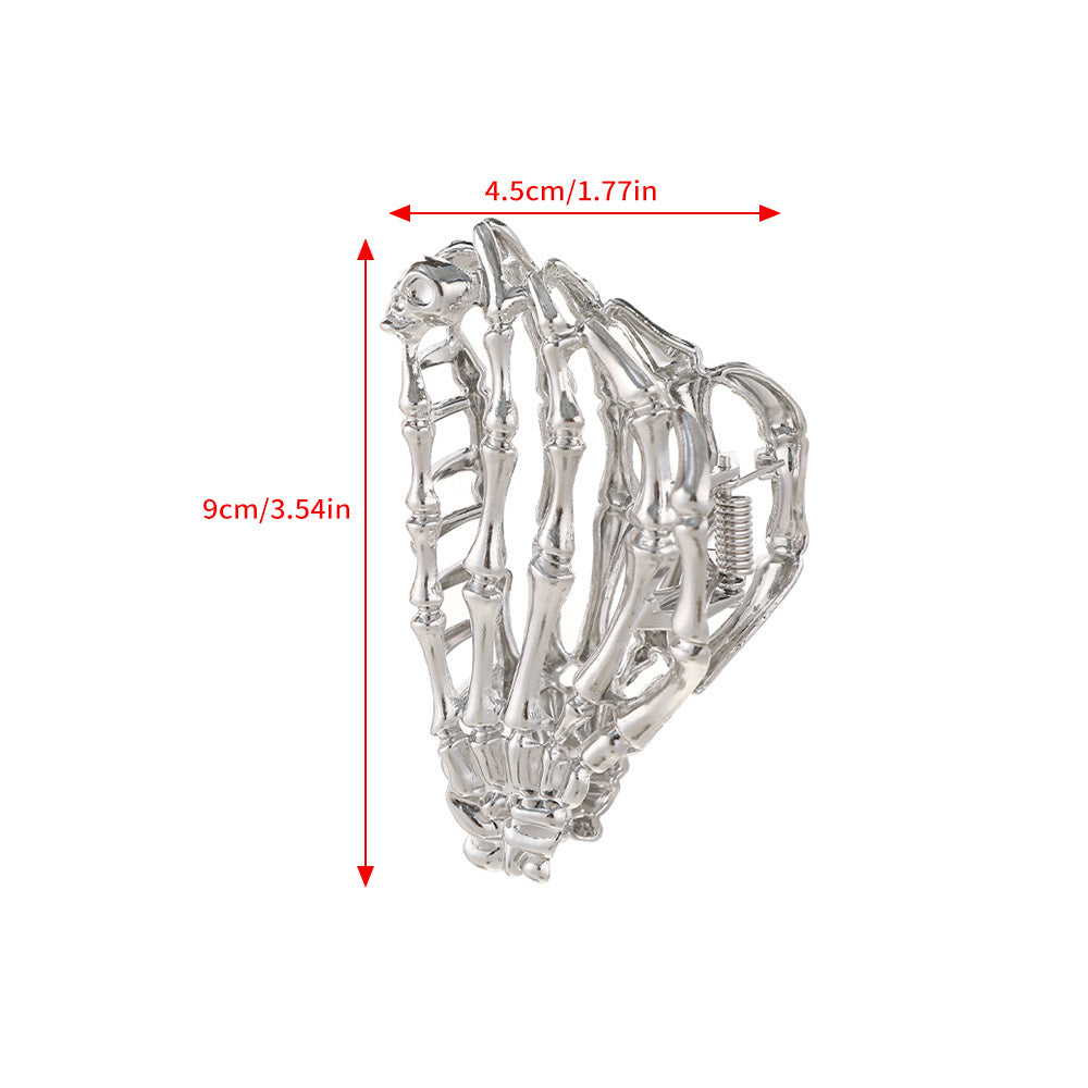 Skull Claw Metal Barrettes Female Autumn Special-interest Design Back Head Updo Hair Claw