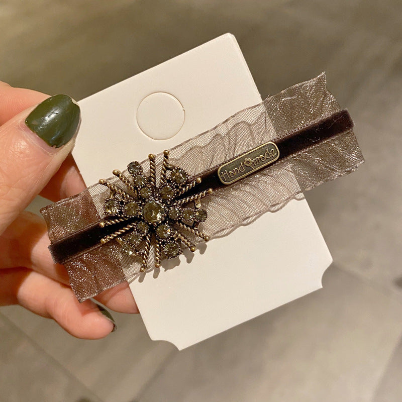 Same Paragraph Lace Czech Diamond Snowflake Broken Hair Clip Bangs Clip Word Clip