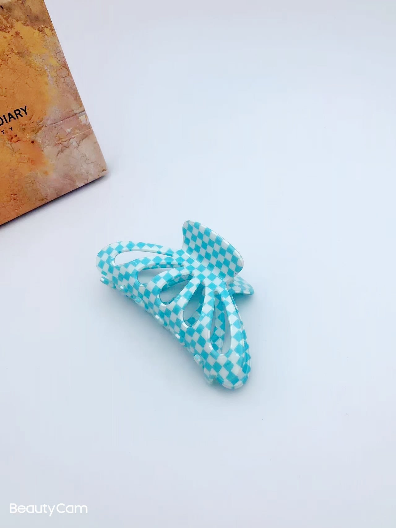 9CM Plaid Barrettes Girly Temperamental Hollow Grip