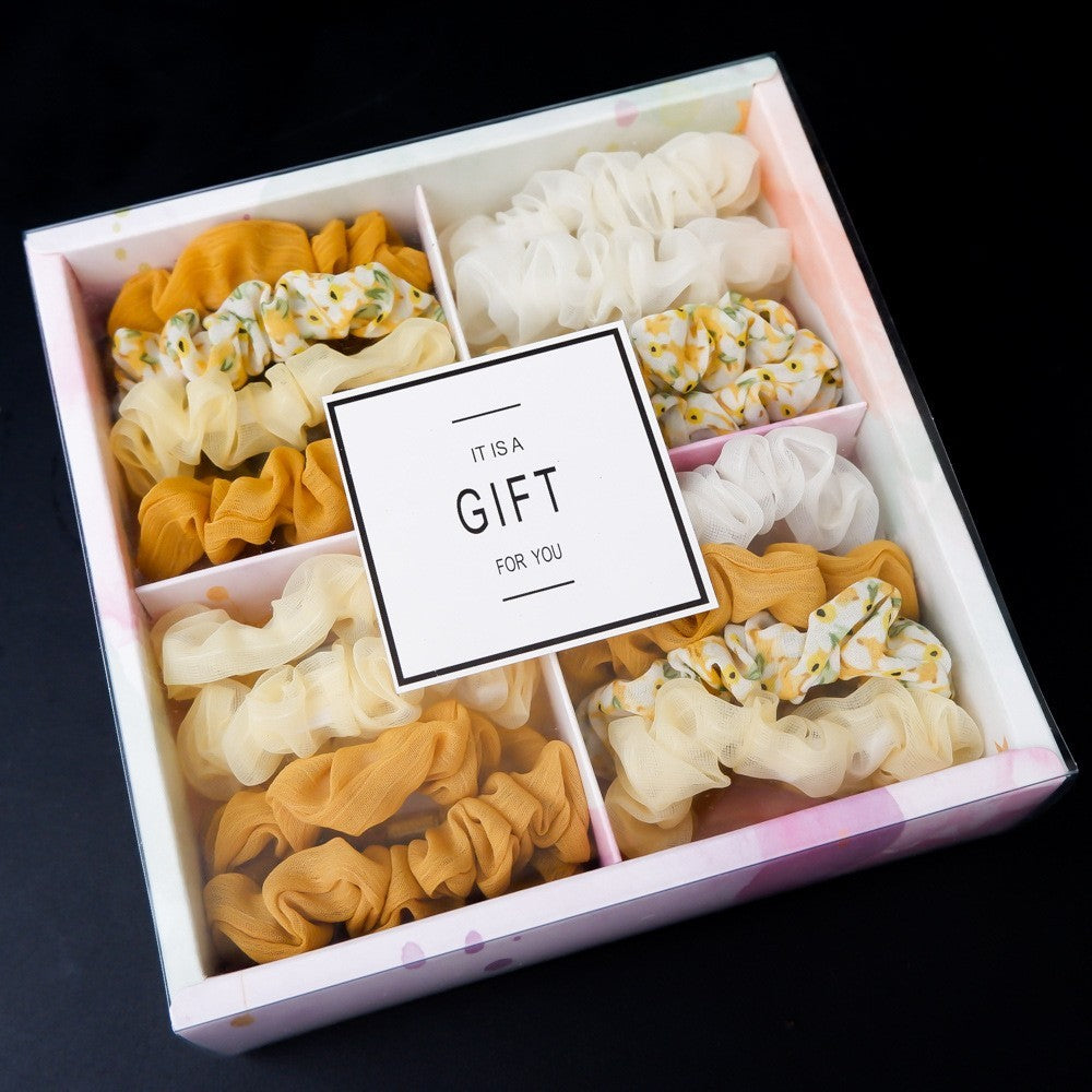 Girl's Popular Large Intestine Hair Ring Gift Box