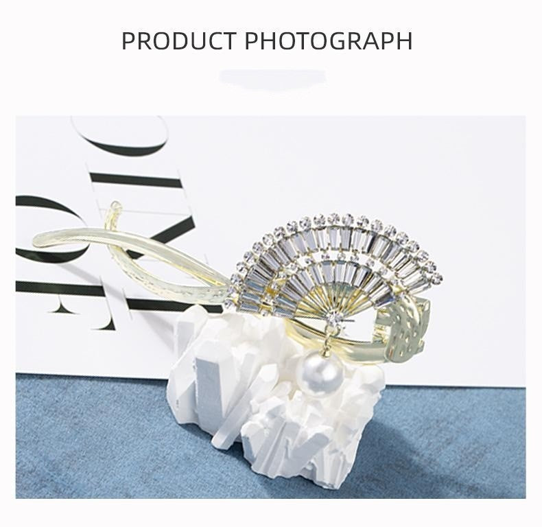 Alloy Zircon Hair Accessories Fan Tear Drop Twister  Hair Clip