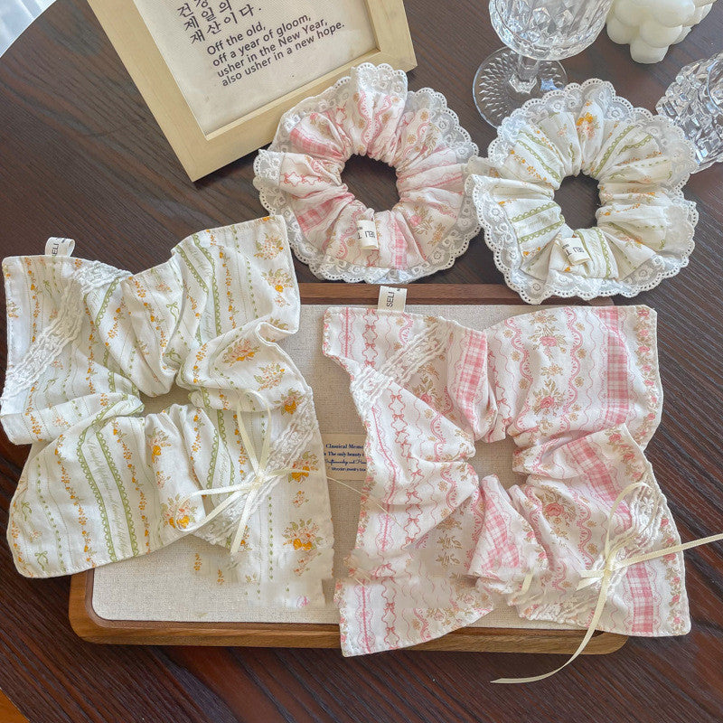 English Sweet Girl Large Intestine Hair Ring Original