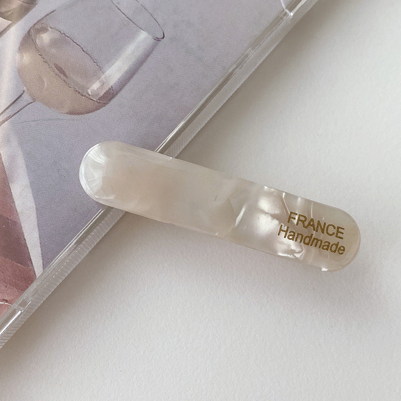 Female Color Oval Acetate Hair Clip Bar Shaped Clip
