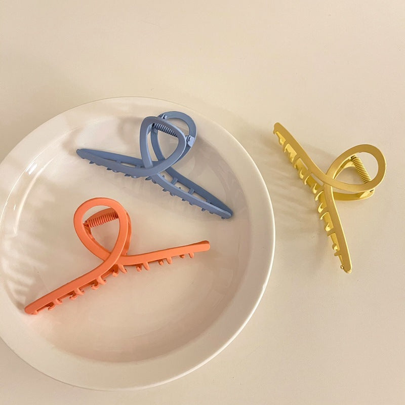 Frosted Candy Color Grabbing Clip All-match Hair Grabbing Plate Hairpin