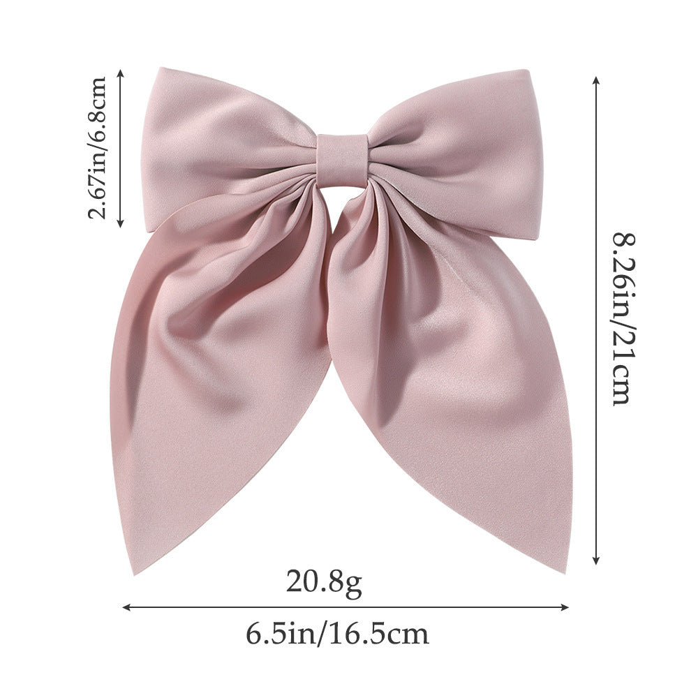 Women's Fashion Solid Color Large Bow Barrettes