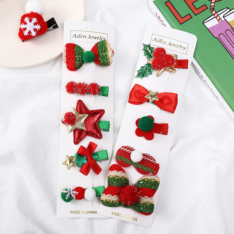 Children's Hair Accessories Christmas Clip Cute Bb Does Not Hurt