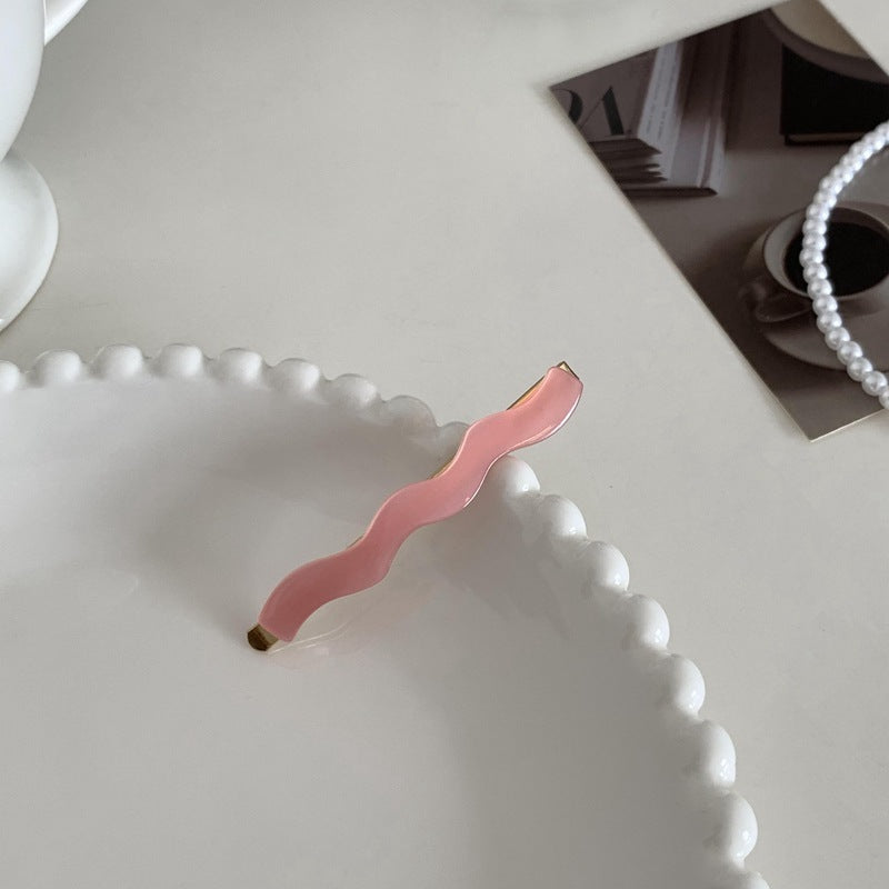French Simple Vintage Resin Wave Hair Clip Acrylic