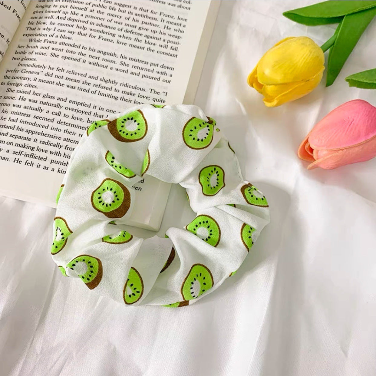 Korean Fruit Pig Large Intestine Hair Ring Organza Cute Japanese Rubber Band Female Tie