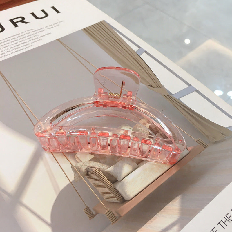 Women's Korean-style Jelly-colored Grip Semicircle Translucent Simple Hair Clip
