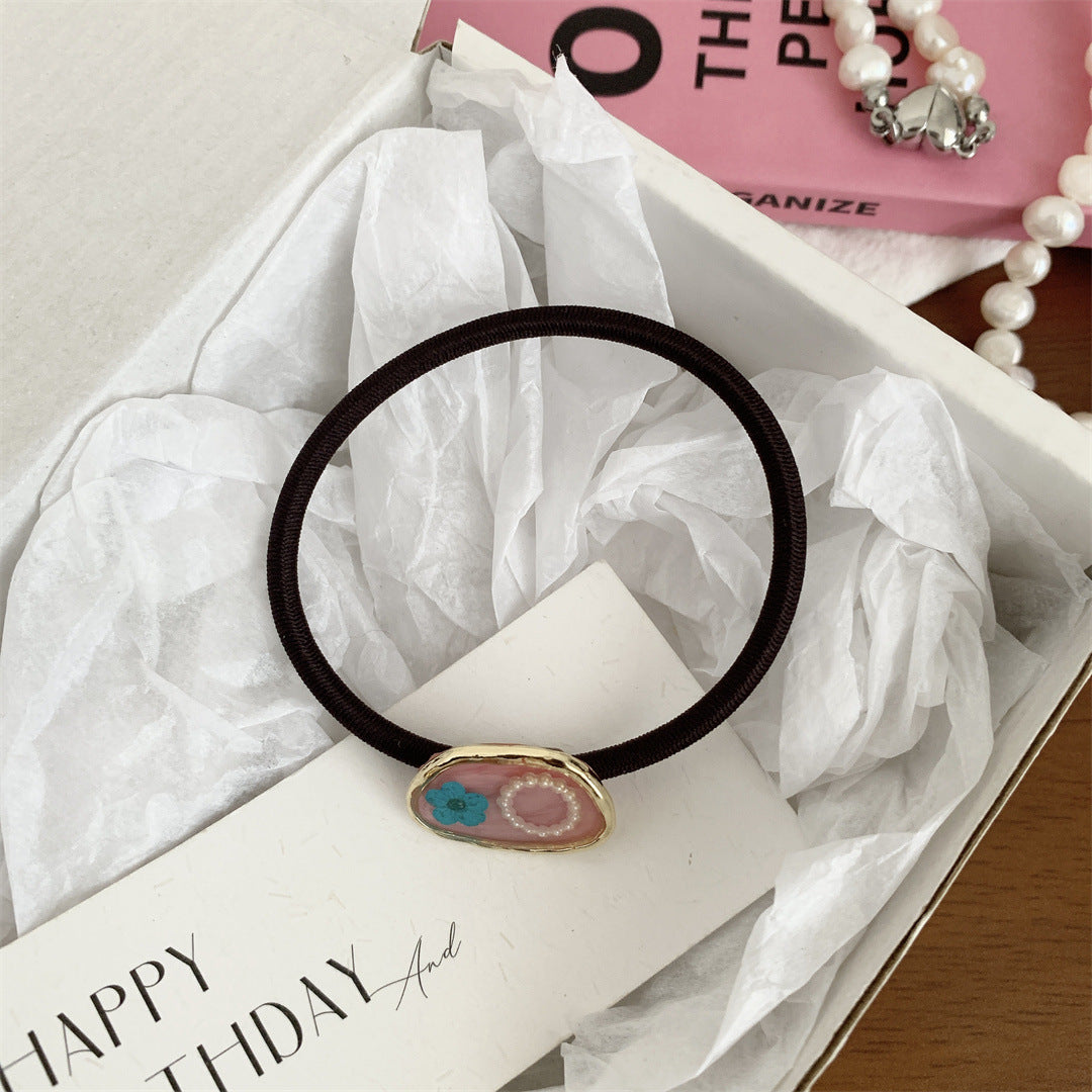 Sweet Dripping Oil Eternal Flower Hair Ring Niche