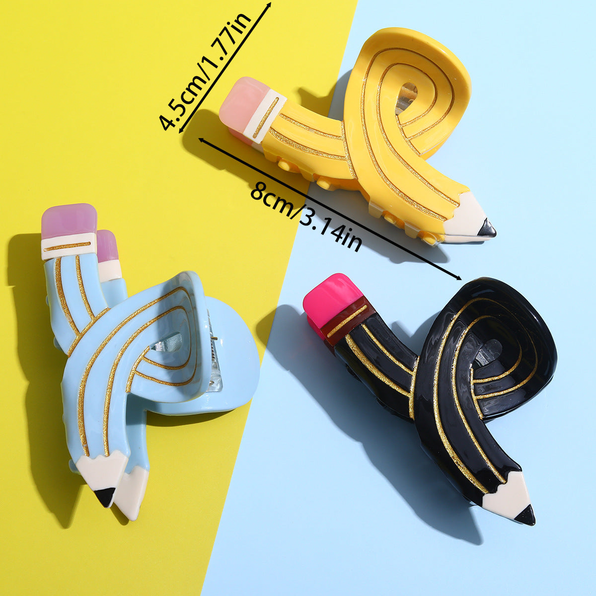 Pencil Twisted Versatile Personality Shark Clip Barrettes