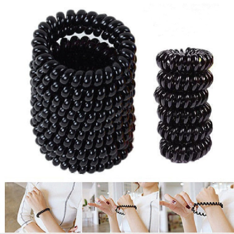 Black Phone Line Hair Ring Women's Korean Style
