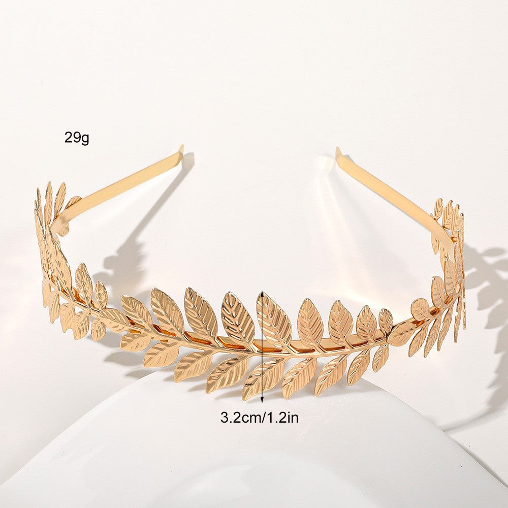 Metal Leaves Headband Bride Hair Clip Headdress